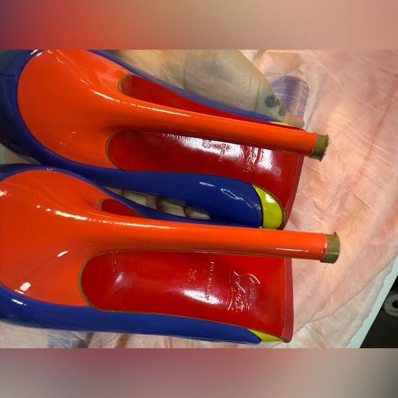 Christian Louboutin Pumps Blue, yellow and Red High Heels - Picture 12 of 17